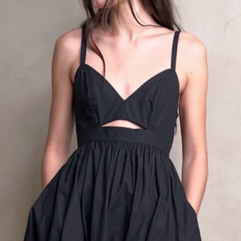Banana Republic Black Cotton Isa Women's Dress Size 10 - Picture 3 of 11